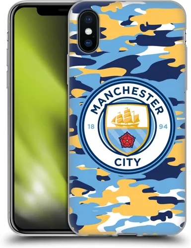 Vista 265 de Head Case Designs Funda de gel con licencia oficial del Manchester City Man City FC Blue Moon Badge Camou [protección de grado militar] compatible