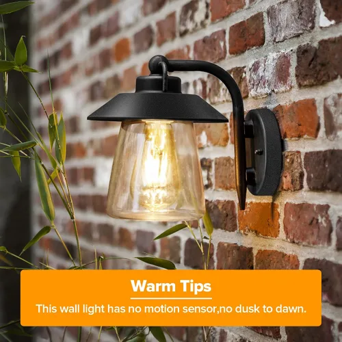 Vista 6 de LUTEC Farol de pared para exteriores e interiores, aplique de pared estilo granero rústico, accesorio de iluminación, acabado negro mate
