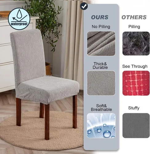 Vista 74 de Fundas impermeables para sillas de comedor, fundas elásticas para sillas Parsons, para comedor, cocina, funda protectora para silla de comedor