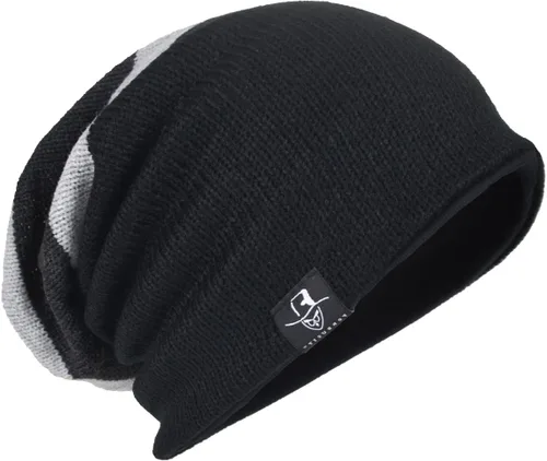 Vista 30 de Gorro de punto holgado con calavera de gran tamaño para hombre tipo skullcap