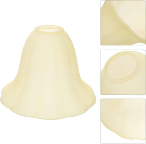 Vista 9 de OSALADI Pantalla de luz de vidrio Pantalla de lámpara de pie en forma de flor Pantalla de lámpara de repuesto para lámpara de mesa Lámpara de pie