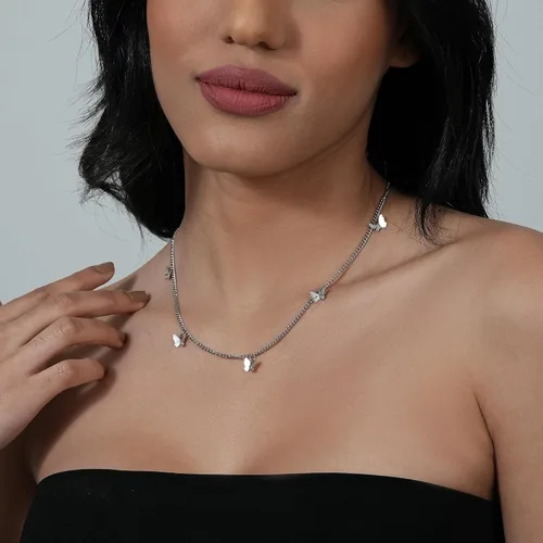 Vista 3 de Dainty Gold Butterfly Bow Necklace for Women,18k Gold Plated Choker Necklaces for Women Waterproof & Daily & Simple, Gold Jewelry for Women