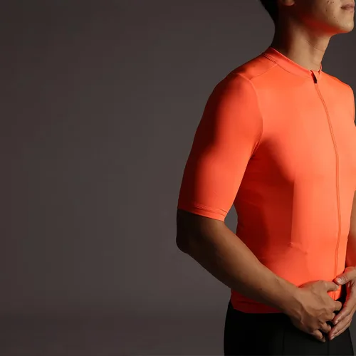 Vista 5 de Maillot de ciclismo para hombre, con bolsillo con cremallera, manga corta, ligera, Aero Race Fit, camiseta de ciclismo UPF 50+