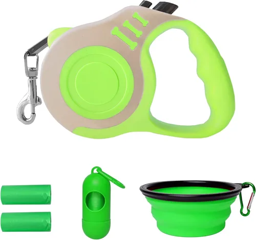 Vista 12 de Correa retráctil para perros pequeños y medianos, automática, telescópica, cinta para mascotas de 10/16 pies, duradera y práctica, con asa A1- rosa