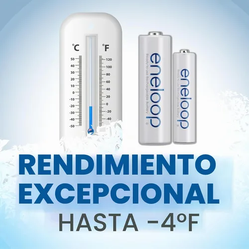 Vista 7 de Baterías recargables precargadas AA Panasonic Eneloop, 2100 Ni-MH AAA Paquete de 4 Blanco