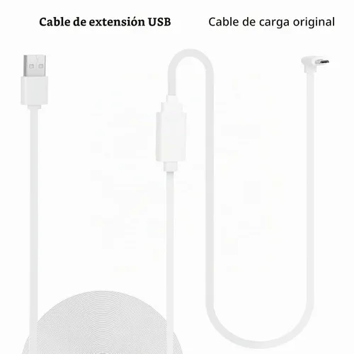 Vista 2 de UYODM Cable de extensión USB de 20 pies compatible con WYZE Cam V3/V4/V2, Wyze Cam OG, Pan V3/V3 Pro/V2, cable de carga impermeable IPX7 que