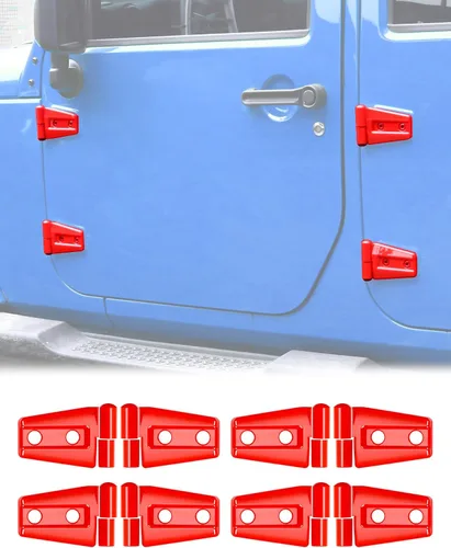 Vista 10 de JeCar Cubiertas de Bisagras de Puerta ABS Accesorios Exteriores para Jeep Wrangler JK JKU 2007-2018, Negro