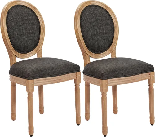 Vista 15 de Juego de 2 sillas de comedor de ratán, sillas de comedor de estilo francés rústico de mediados de siglo, sillas de comedor de acento estilo granja
