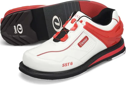 Vista 2 de Dexter Zapatos de bolos modernos para hombre Blanco/Rojo