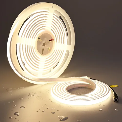 Vista 13 de TOPAI Tira de luces LED COB de 24 V, 3000 K, blanco cálido, 16.4 pies, ultra brillante, 400 lm/ft, sin puntos, CRI>92 480LED/M, alta densidad