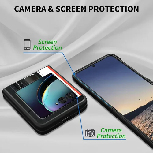Vista 6 de Funda para Moto Razr Plus 2023 para Motorola Razr Plus Funda delgada y ligera de policarbonato duro a prueba de golpes Funda protectora para Audio