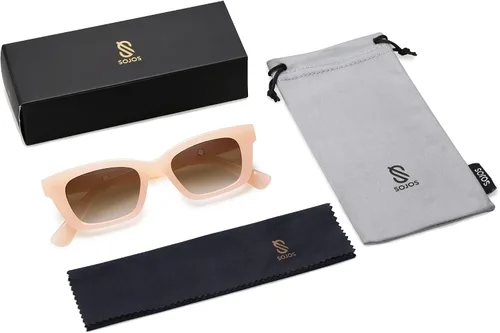Vista 6 de SOJOS SJ2134 - Gafas de sol rectangulares para hombres y mujeres
