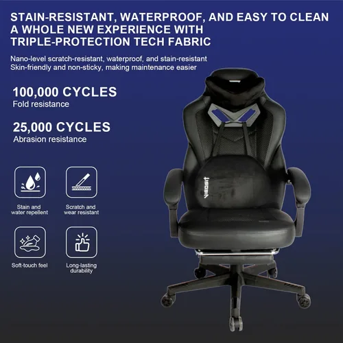 Vista 8 de Vigosit Silla de juegos Pro, sillas ergonómicas para juegos para adultos y personas pesadas, silla reclinable de masaje para escritorio de oficina