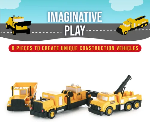 Vista 5 de Popular Playthings Vehículos de construcción magnéticos para mezclar o combinar