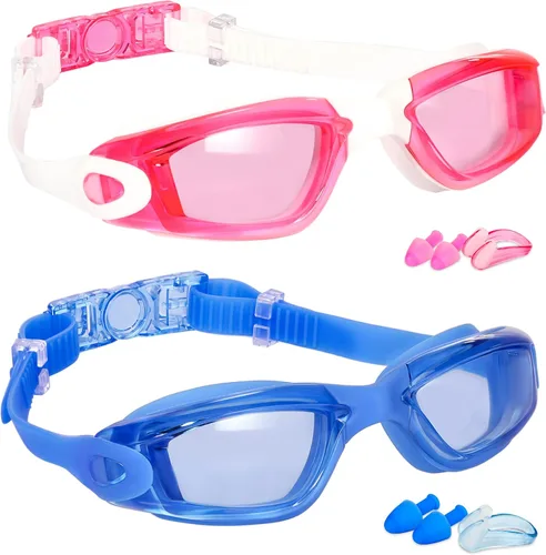 Vista 11 de EWPJDK Gafas de natación – Paquete de 2 gafas de natación antivaho sin fugas para adultos, mujeres y hombres