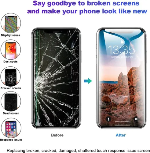 Vista 4 de EFAITHFIX para iPhone 11 Reemplazo de pantalla COF de 6.1 pulgadas, marco de pantalla LCD, ensamblaje de pantalla táctil 3D, digitalizador