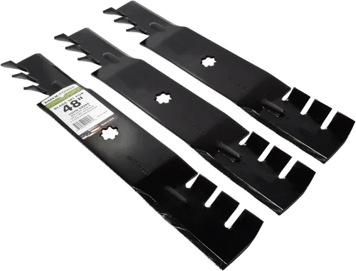Vista 8 de Maxpower 561812XB USA MADE 3 Juego de cuchillas 3-N-1 Comercial Mulching Blades Para cortacéspedes John Deere de corte de 48 pulgadas, sustituye a