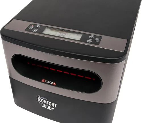 Vista 7 de Comfort Buddy, calentador de espacio de AirNmore, factor de forma pequeño único para áreas pequeñas, controles en la parte superior más control