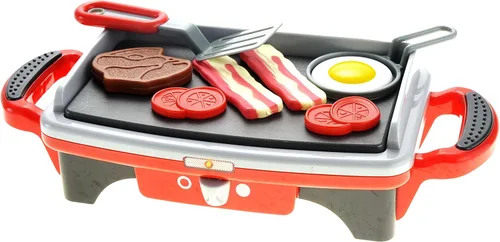 Vista 7 de PowerTRC Breakfast - Juego de parrilla de juguete para niños de 4 a 8 años, juguetes de cocina, juego de parrilla para niños, parrilla de barbacoa
