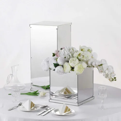 Vista 13 de Efavormart - Espejo cuadrado de cristal de 8 pulgadas, decoración de mesa para bodas, fiestas, centros de mesa, 6
