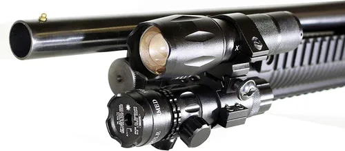 Vista 9 de Kit combinado láser verde y linterna de 1000 lúmenes con montaje en riel - Compatible con Mossberg 500 y Maverick 88 - Construcción de aluminio