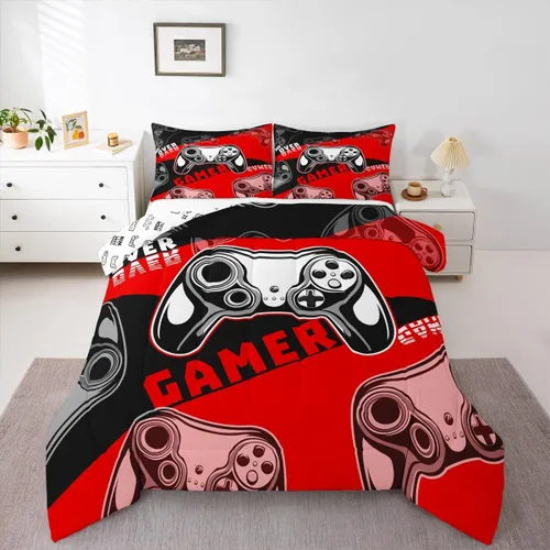 Vista 40 de Edredón de videojuegos para niños y adolescentes, juego de ropa de cama individual, juego de edredón para niños y jugadores, decoración del hogar