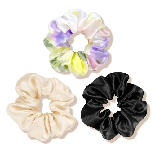 Vista 11 de OLESILK 100% Seda de Mora de Mulberry - Scrunchies para el cabello al dormir, ligas de seda para mujeres y niñas para cabello rizado y dañado, sin