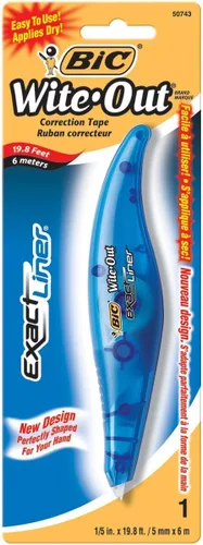 Vista 2 de BIC White-Out Exact Liner Correction Tape Pen 1/5"x236" Paquete de 5 bolígrafos (WOELP11)