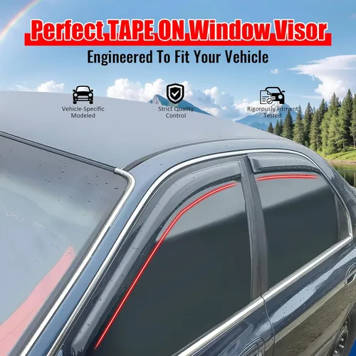 Vista 2 de IKON MOTORSPORTS - Visera de ventana compatible con Honda Accord 1994-1997 de 4 puertas, estilo delgado, acrílico, teñido de humo