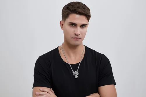 Vista 33 de YAMI Collar de alas angulares para hombre, ángel de la guarda, dragón, cuervo, pulpo, collar de anime, collar de acero inoxidable 316
