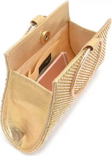 Vista 3 de MOSSMON Bolso de mano de cristal para novia y dama de honor elegante bolso de noche para mujer