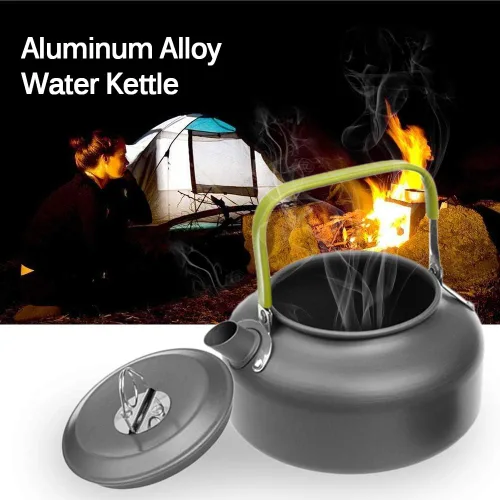 Vista 3 de LIXADA Hervidor de camping 0.8L/1.2L/1.6L para agua hirviendo, tetera de té tetera de aleación de aluminio con mango de silicona bolsa de transporte