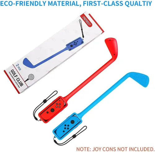 Vista 8 de Club de golf para Nintendo SwitchSwitch OLED Joy-Con Controller para Mario Golf Super Rush, paquete de 2, Switch Golf Club, correas ajustables