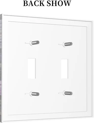 Vista 206 de Decorative Outlet Covers Blue Background White Cat Daisy Floral 2-Gang 1-Gang Wall Plate Single Toggle/Rocker Farmhouse Style Light Switch Covers