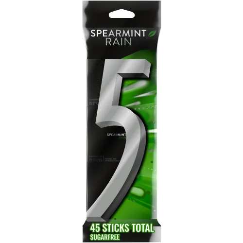 Vista 10 de 5 GUM Goma de mascar de menta y cobalto sin azúcar, refrescante para el regreso a clases, vigorizante, sabor a menta, cinco chicles, paquete de 15