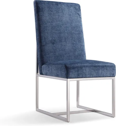 Vista 6 de Manhattan Comfort Element Mid Century - Silla de comedor tapizada moderna, juego de 6, color azul