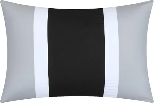 Vista 7 de Chic Home Danielle - Juego de edredón negro en una bolsa, tamaño King (24 piezas), ropa de cama bordada con bloques de color, edredón, sábanas