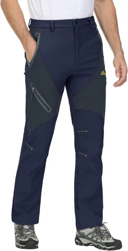 Vista 2 de MAGCOMSEN Men's Winter Pants Snow Pants Fleece Lined Water Resistant 4 Zip Pockets Skiing Pants