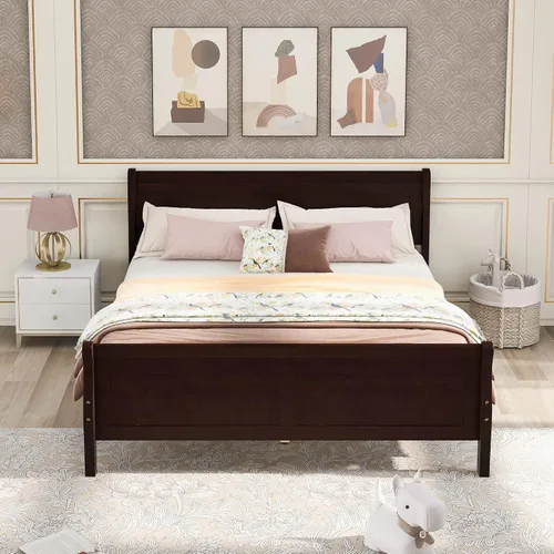 Vista 7 de Harper & Bright Designs Base de cama individual de madera maciza para niños, marco de cama de plataforma individual con cabecero, estribo, soporte