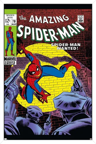 Vista 24 de Marvel Comics Amazing Spider-Man #70 - Póster de pared, 22.4 pulgadas de largo x 14.7 pulgadas de ancho, versión enmarcada de madera de granero