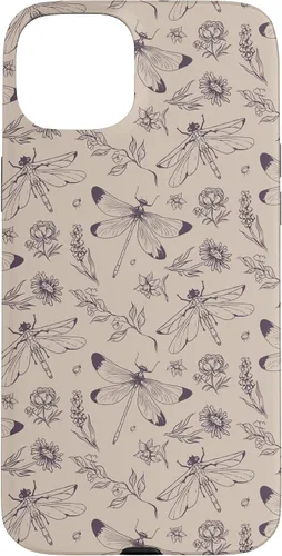 Vista 9 de Vintage Dragonfly Tan Sand Beige Wildflower Floral Flower Case for iPhone 16
