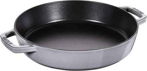 Vista 4 de Sartén con asa doble de hierro fundido Staub, color negro, 20 cm