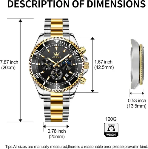 Vista 7 de OLEVS Relojes para hombre, de acero inoxidable, impermeables, con fecha, analógico, de cuarzo, de moda, para negocios, relojes de pulsera