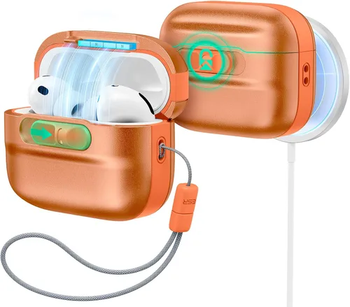 Vista 23 de ESR Funda para AirPods Pro (2023/2022/2019, 2ª/1ª generación), compatible con Airpods Pro 2 (cable USB-C/Lightning), listo para MagSafe, bloqueo