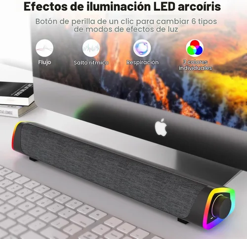 Vista 5 de SOULION Altavoces de computadora Bluetooth R30 Plus, con cable USB Gris