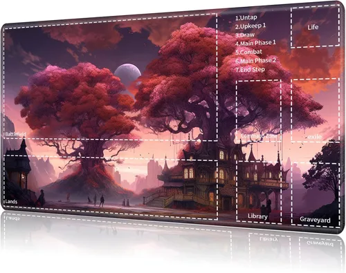 Vista 33 de Tapete de juego para MTG Card Playmat con zona, tapete de juego para MTG TCG de 24 x 14 pulgadas, tapete de juego antideslizante para tablero