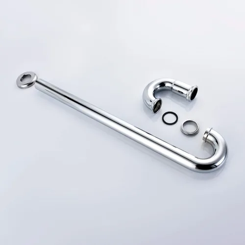 Vista 9 de CIENCIA Trampa de latón para fregadero de baño, fregadero de cocina, tubo de drenaje, tubo de drenaje S trampa cromada, WT04