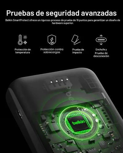 Vista 3 de Belkin Cargador Portátil, Batería Externa USB-C 20000 mAh con 2 Puertos USB-A, 15W con Cable Tipo-A a Tipo-C - iPhone 17, Air, Pro, Pro Max