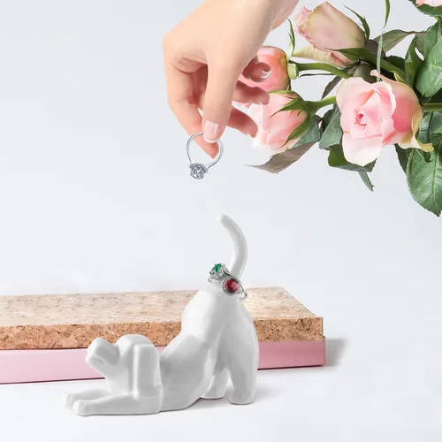 Vista 6 de PUDDING CABIN Regalo para mamá de perro para mujer, soporte para anillo de boda, regalo para perro para mujereshombres, cumpleaños, Navidad, San