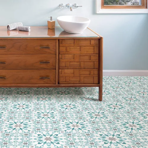 Vista 4 de FloorPops FP2949 Radiance Peel & Stick - Azulejos para suelo, color azul